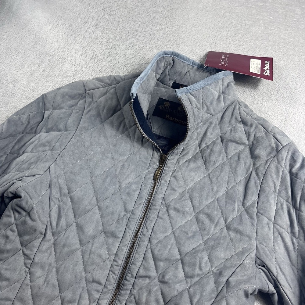Barbour Malvern Saddlery LTD Quilted Jacket‎ Womens Size 6 Light Blue NWT